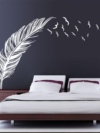 Flying feather wall sticker home decor adesivo de parede home decoration wallpaper wall sticker Living room decor